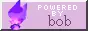 Bob, the purple cat from animal crossing, next to a text saying 'Powered by bob'.